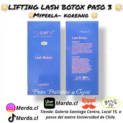 Lash Botox Myperla Paso 3 Para Lifting De Pestañas O Laminado De Cejas