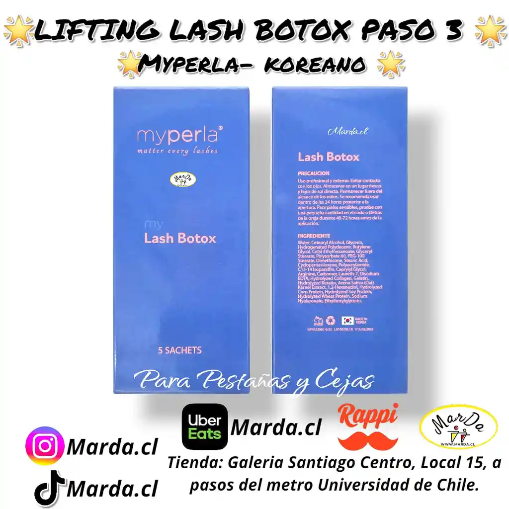 Lash Botox Myperla Paso 3 Para Lifting De Pestañas O Laminado De Cejas