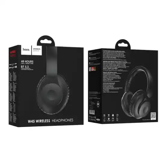 Audífonos Bluetooth Hoco W45 46 Horas - Headset Negro