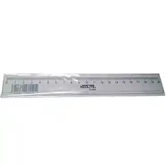 Regla Plástica Transparente Crystal 20 Cm Neolite