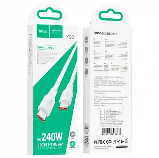 Cable Tipo-c A Tipo-c “x93 Force” Pd 240w Carga Rápida