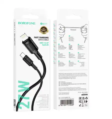 Cable Tipo C A Lightning Borofone Bx111 Pd 27w 1m