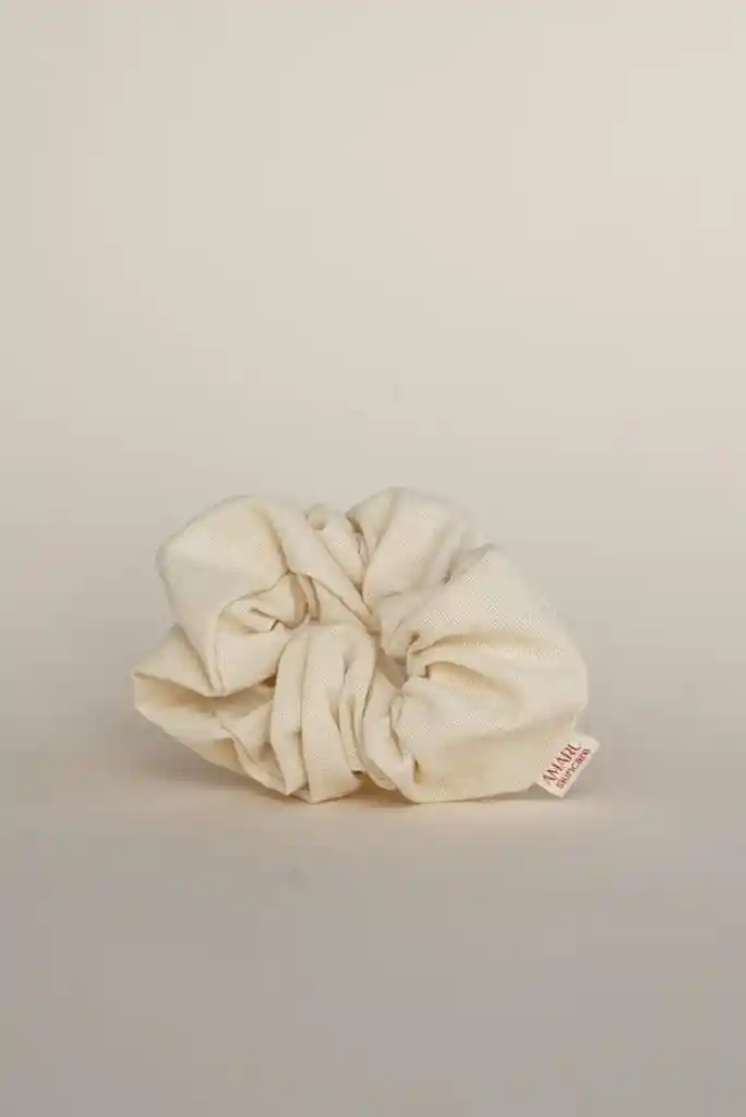 Scrunchie De Lino Beige