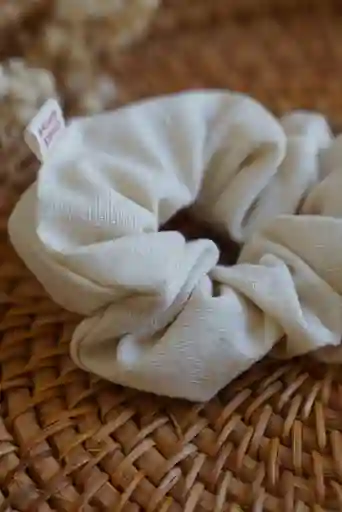 Scrunchie De Lino Beige