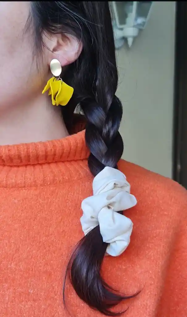 Scrunchie De Lino Beige