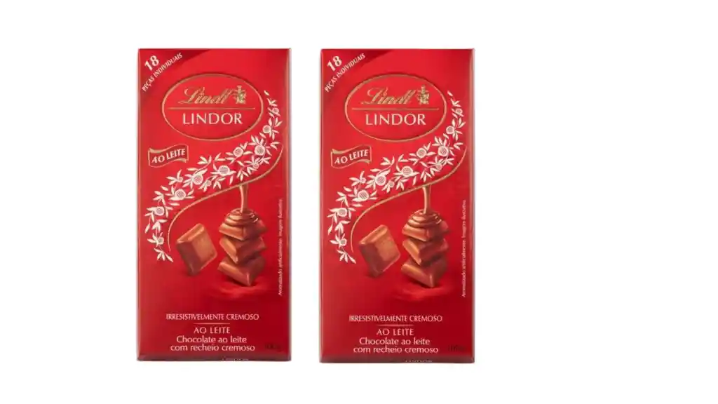 2 Barras De Lindor Singles Con Leche 100g