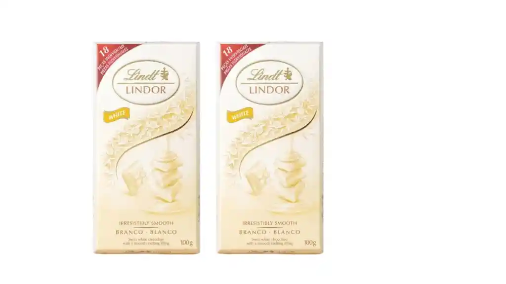2 Barras De Lindor Singles Blanco 100g