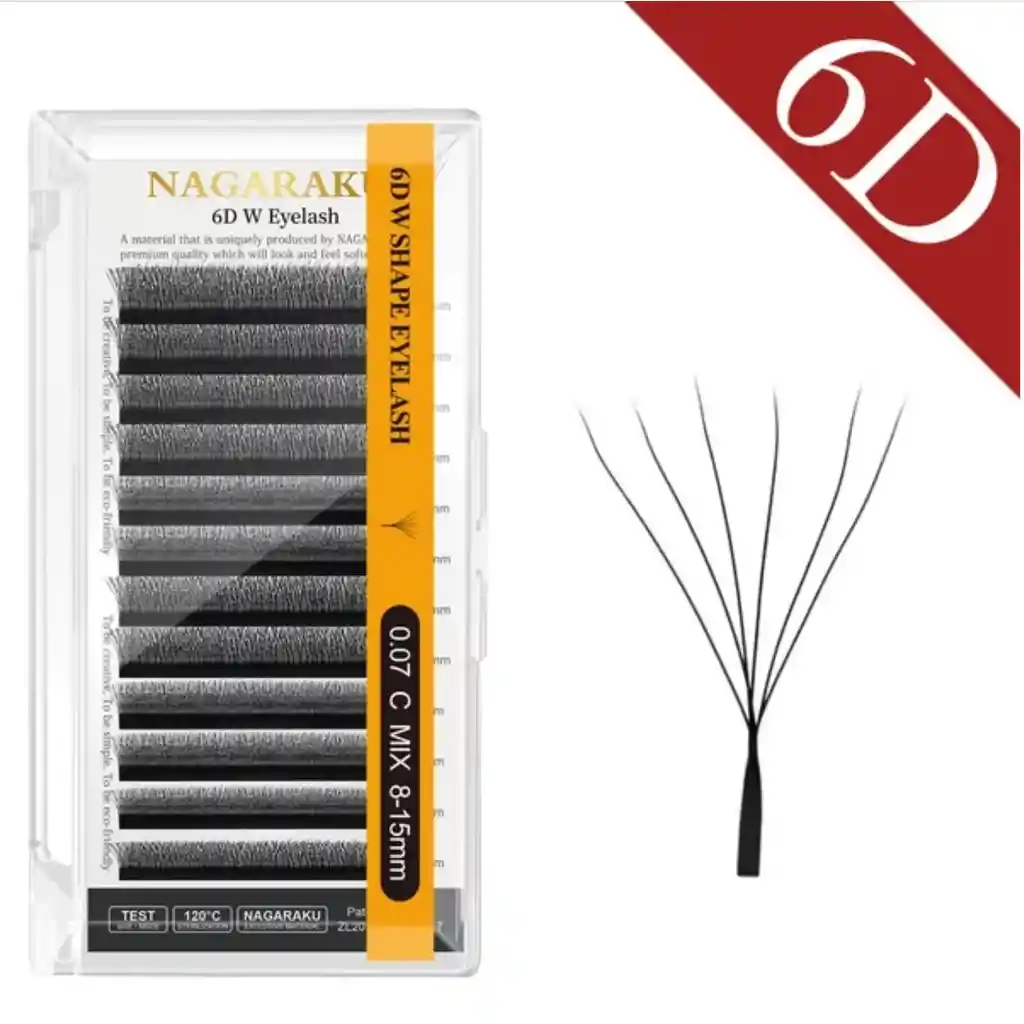 Extensiones De Pestañas Nagaraku 6d W Shape | Mix 8-15 Mm
