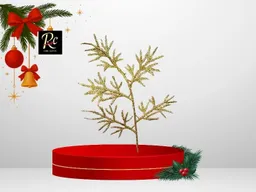 Rama Dorada Decoración Navideña Con Brillos Dorados (28 Cm )