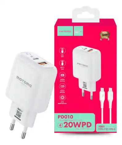 Cargador Dual Para Iphone 20w - Motomo Pd010