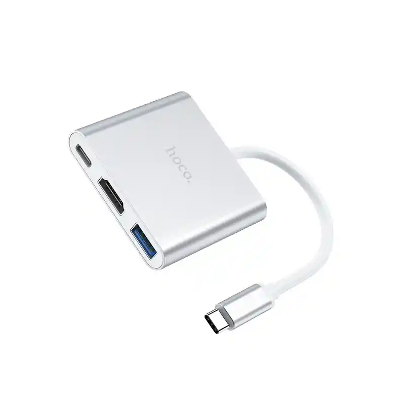 Hub Adaptador Tipo C A Hdmi+usb+c 3.0- Hoco Hb14