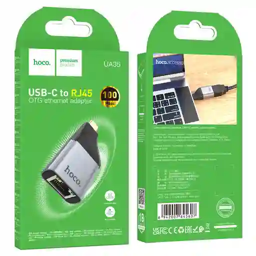 Adaptador Convertidor Tipo-c A Rj45 - Hoco “ua35”