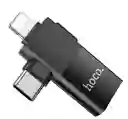 Adaptador 2 En 1 Lightning - Tipo C A Usb - Hoco Ua17