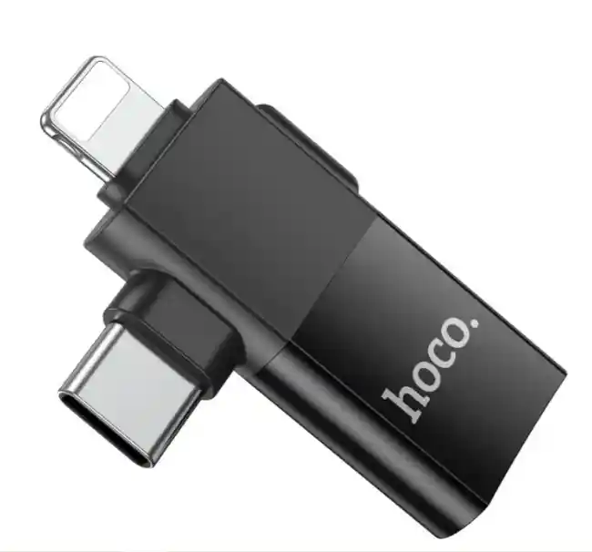 Adaptador 2 En 1 Lightning - Tipo C A Usb - Hoco Ua17