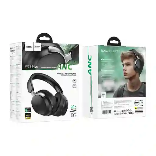 Auriculares Bluetooth Con Cancelación Activa De Ruido Hoco W53 Plus (anc, 90 Horas De Duración)