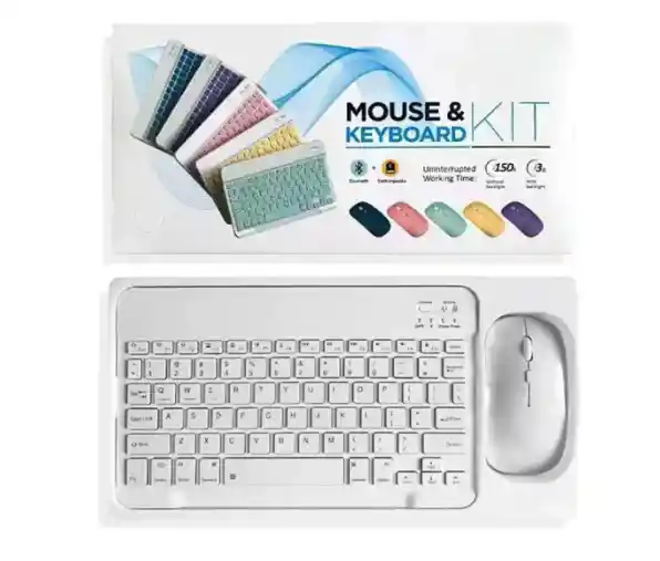 Kit Teclado+mouse Para Ipad Tablet Teléfono Tv - Bluetooth