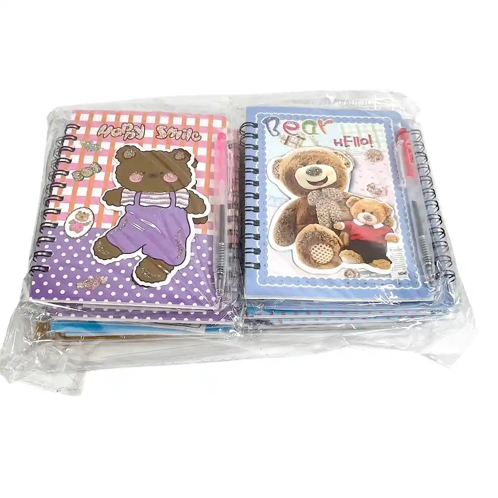 Libreta Anillada Ositos Kawaii 3d Con Lapiz 1 Unidad
