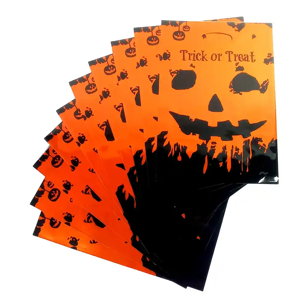 Bolsa De Dulces Metal Calabaza 10 Unidades