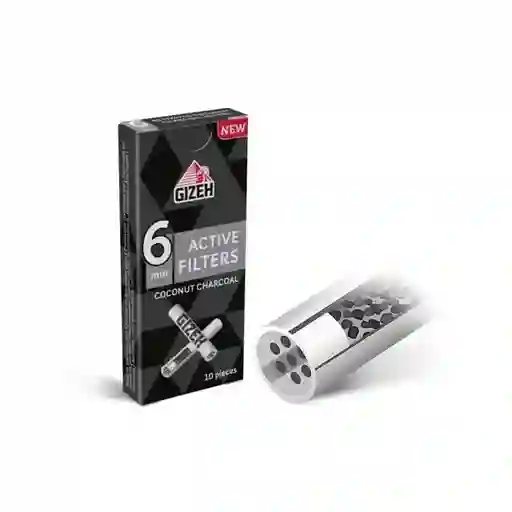 Filtro Gizeh Carbón Activo 6mm 10 Filtros C/u
