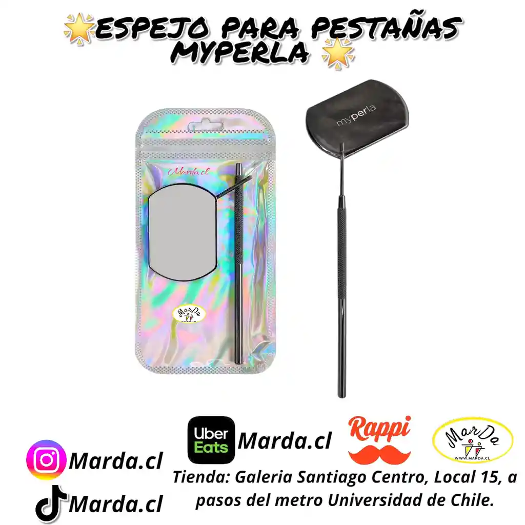 Espejo Para Pestañas Myperla Color Negro