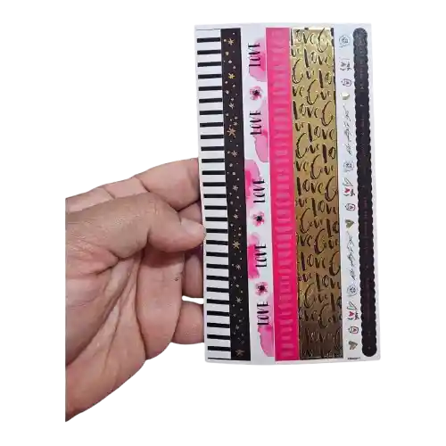 Stickers Planners Washitapes 2 Hojas 18 Diseños