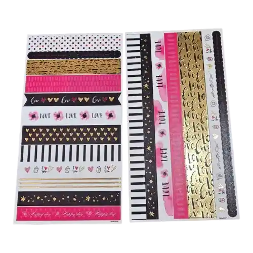 Stickers Planners Washitapes 2 Hojas 18 Diseños