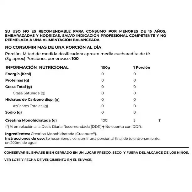 Creatina Creapure® | Innovative Fit | 300g | 100 Servicios