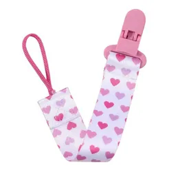 Porta Chupete De Cinta Clips De Tela Para Bebe Afirma Tete (corazones Blanco)