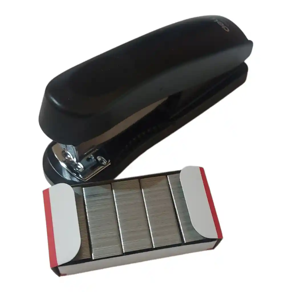 Corchetera Deli Mediana Mas 1000 Corchetes Negro