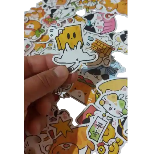 Set De Stickers Gatos Kawaii 52piezas 5x5cm