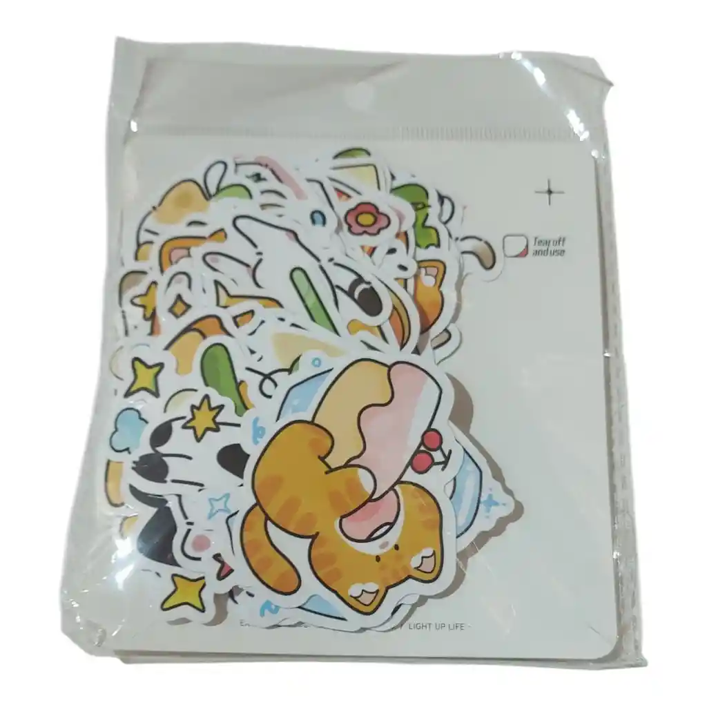 Set De Stickers Gatos Kawaii 52piezas 5x5cm