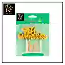 Vela Feliz Cumpleaños Cursiva Oro 11cm Pastel Decoración Lujo - Regalos Chic