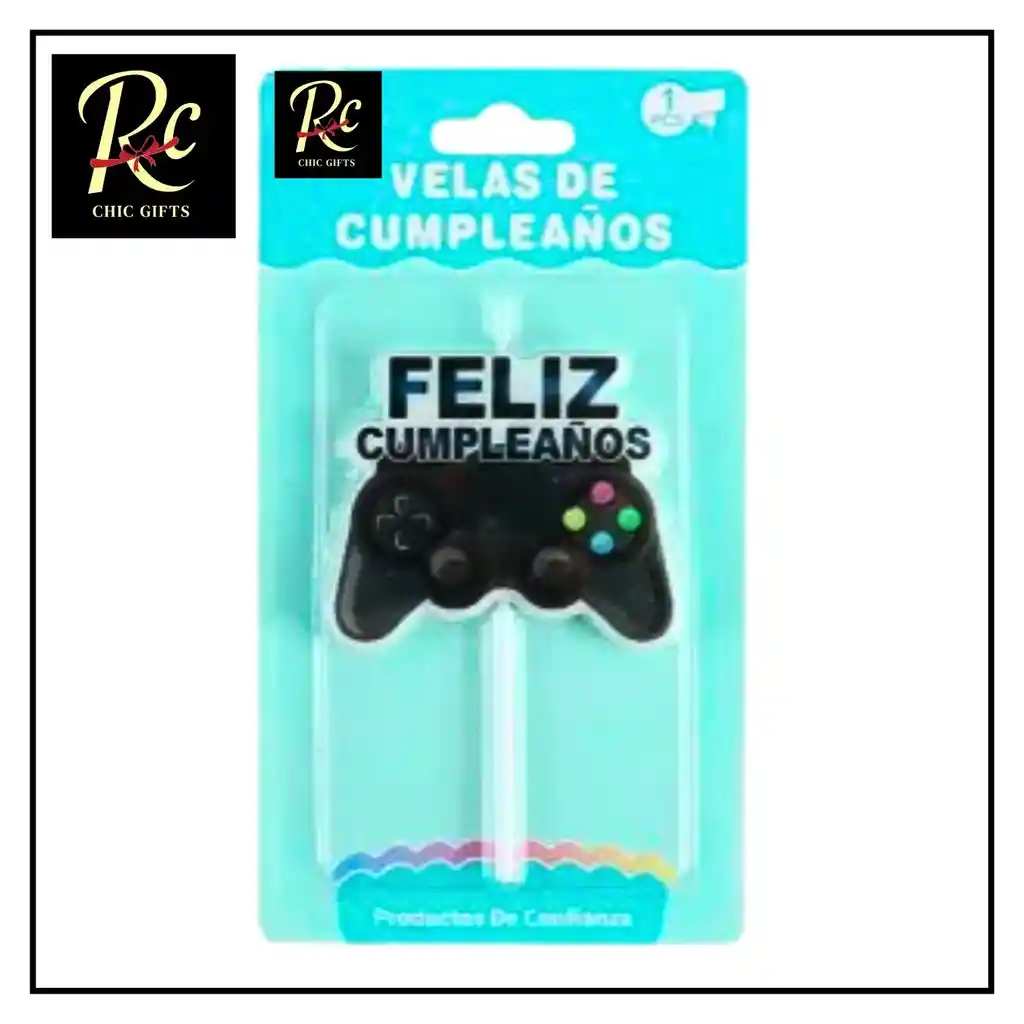 Vela Gamer Control Consola Feliz Cumpleaños 10cm Videojuegos - Regalos Chic