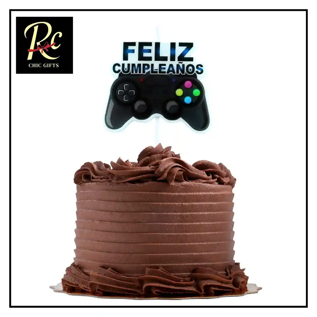 Vela Gamer Control Consola Feliz Cumpleaños 10cm Videojuegos - Regalos Chic