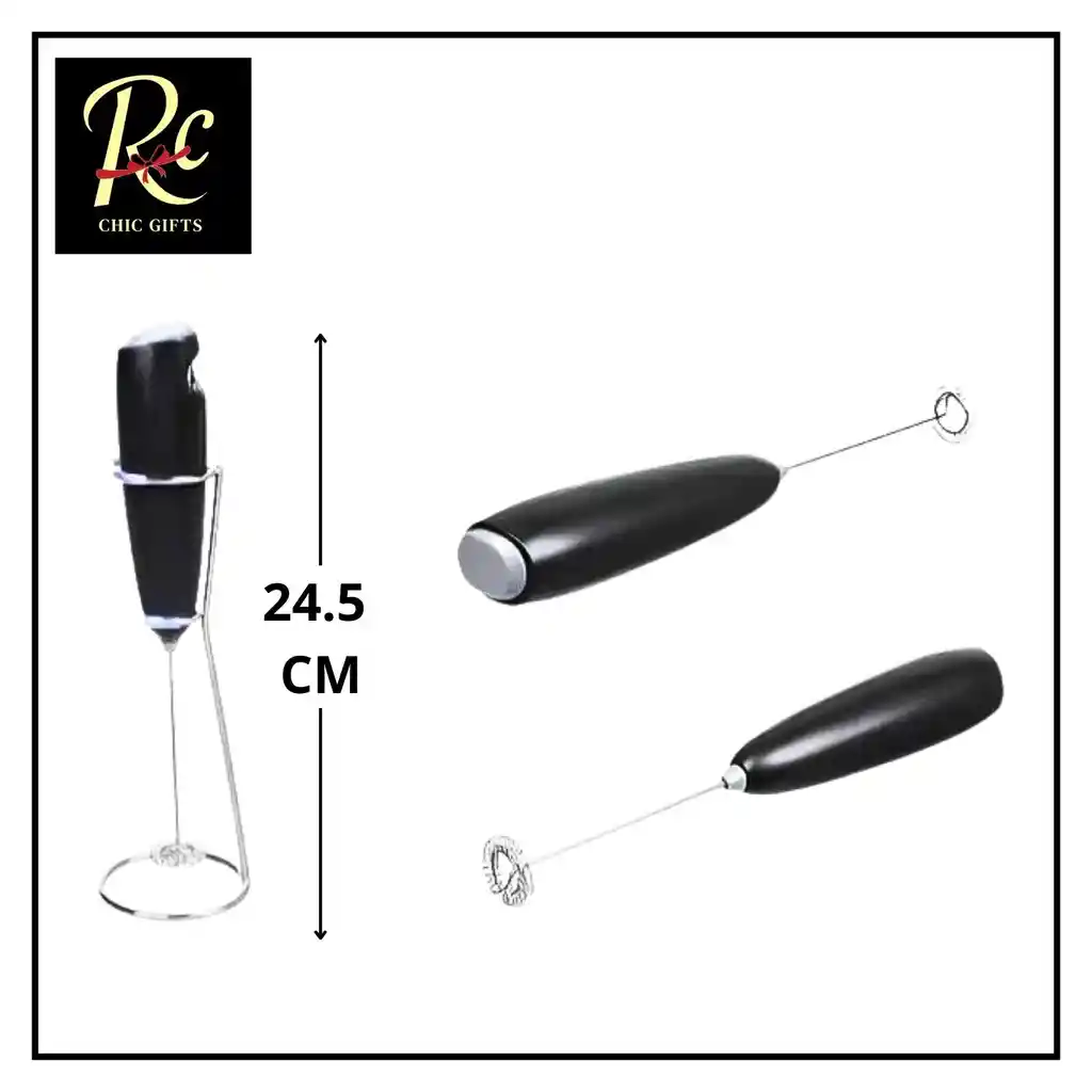 Batidor Leche Eléctrico Espumador Café 24.5cm Portátil Soporte - Regalos Chic