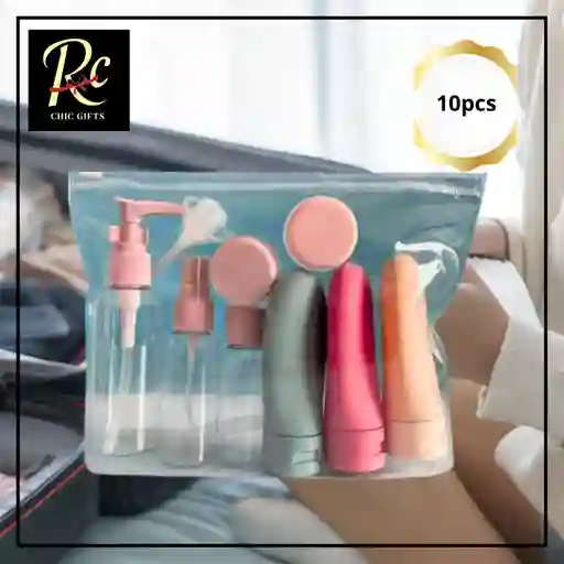 Kit Viaje Botellas 10 En 1 Antifugas Cosméticos Carry-on - Regalos Chic