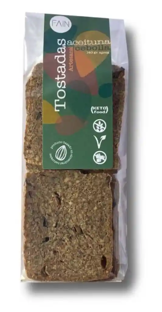 Tostadas Aceituna Cebolla Keto, Sin Gluten 140g Fain