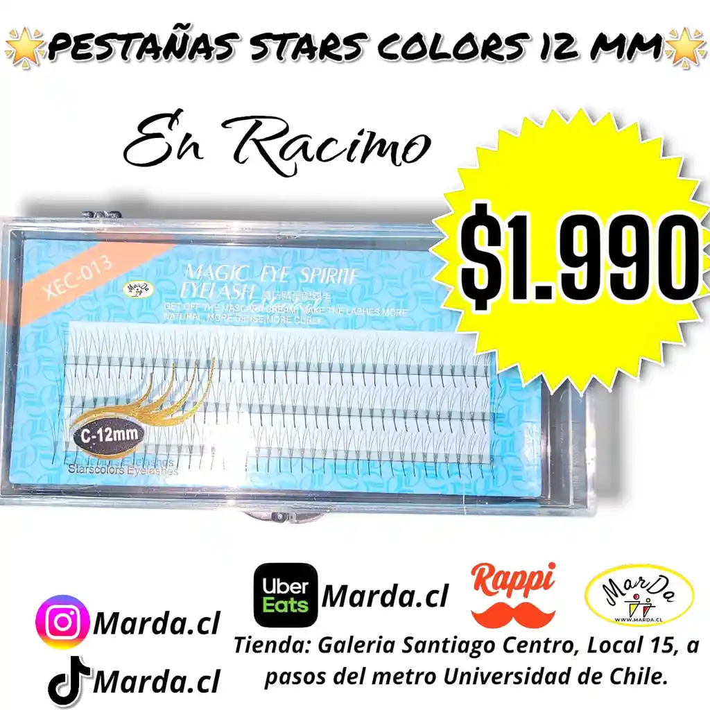 Pestañas Postizas Racimo Stars Colors 12 Mm
