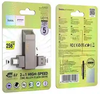 Pendrive Dual Usb+tipo C Ud15 256gb Hoco