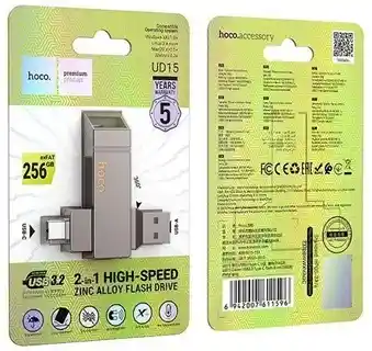 Pendrive Dual Usb+tipo C Ud15 256gb Hoco
