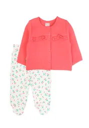 Conjunto Newborn Niña Plush Spirit 130 Coral/blanco 6m