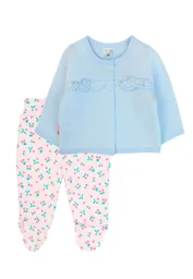 Conjunto Newborn Niña Plush Spirit 130 Celeste/rosado Rn
