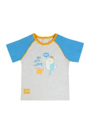 Polera Bb Niño M/raglan Essence 140 Gris Melange 3/6