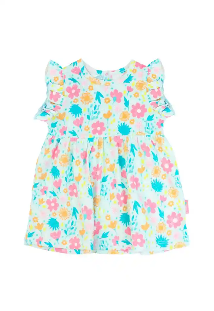 Vestido Newborn Niña Algodón Holiday 133 Turquesa Claro 3m