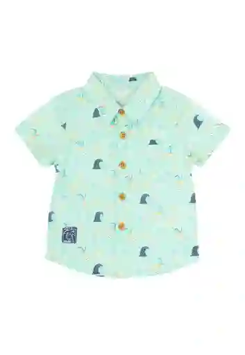 Camisa Bb Niño Estampada Holiday 150 Esmeralda Claro 12/18