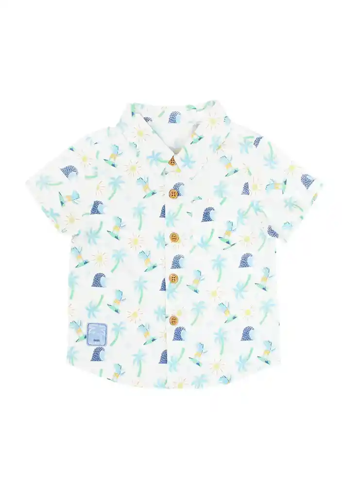 Camisa Bb Niño Estampada Holiday 150 Blanco 6/12