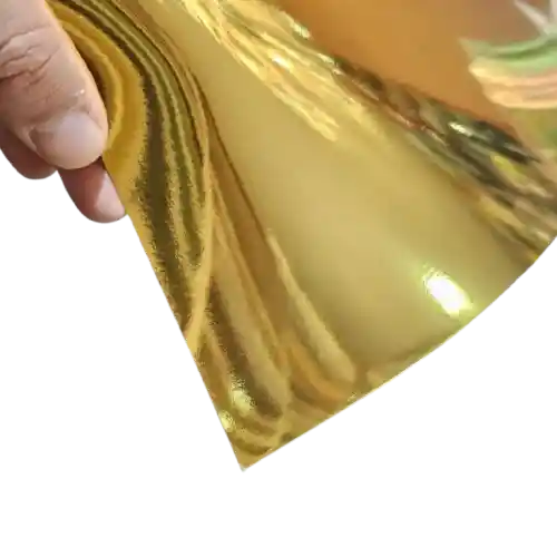 Cartulina Metálica Espejo Dorada Pliego 50x70cm 240grs