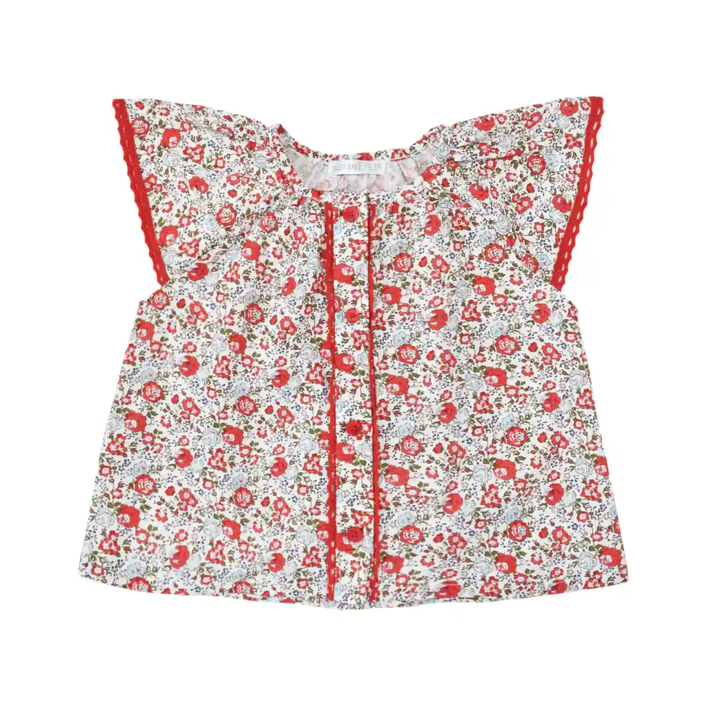Warmi Blusa Begoñia Flores Rojas 3a6