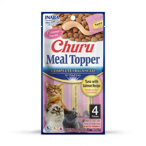 Inaba - Churu Meal Topper Para Gato Receta De Atun Con Salmon ( 4 Tubitos 56gr )