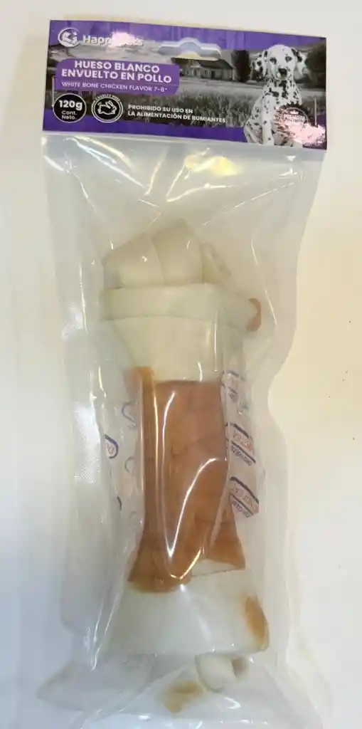 Happypets Hueso Blanco Envuelto En Pollo 7-8"	